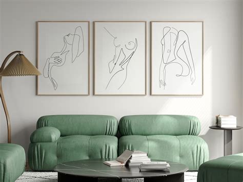 Woman Line Art Print Female Figure Line Art Set Naked Woman Wall Art Print Set Abstract Woman
