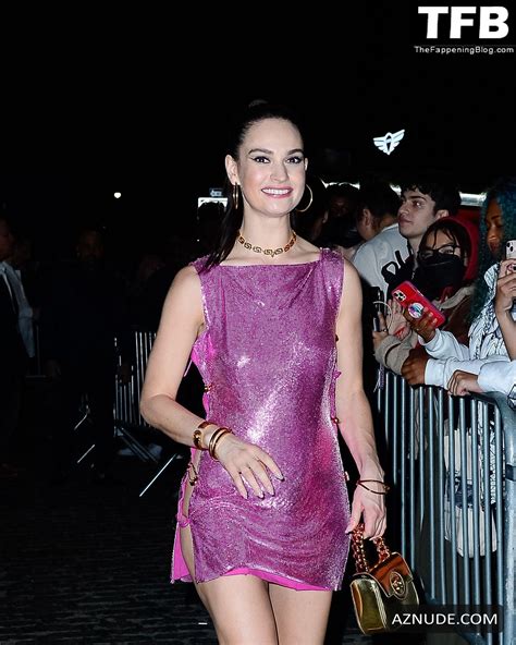 Lily James Sexy Seen Showing Off Her Hot Legs In A Revealing Dress At The Met Gala After Party