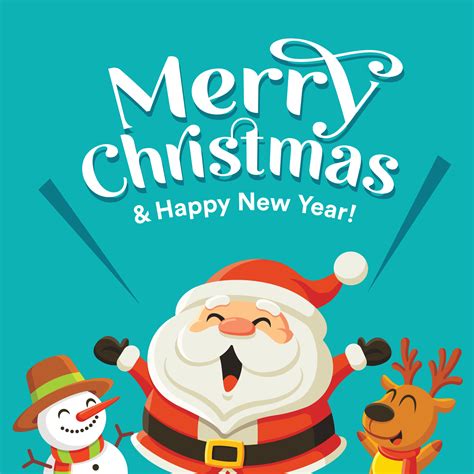 Merry Christmas and happy new year greeting with cute Santa Claus