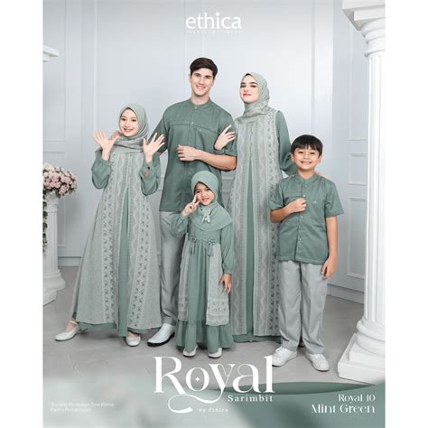 Jual Ethica Sarimbit Baju Keluarga Lebaran Royal Mint Green