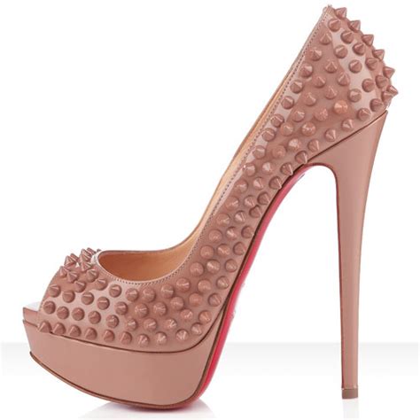 Christian Louboutin Lady Peep Spikes 150mm Pumps Nude Louboutin Sale