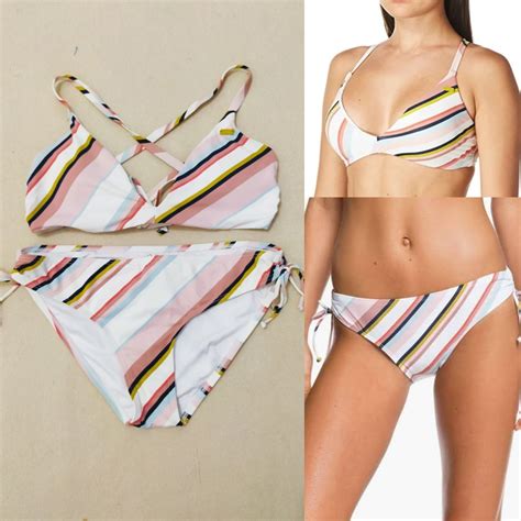 M ROXY BEACH CLASSIC TIE PT TWO PIECE BIKINI SET SWIMSUIT SWIMWEAR Women S Fashion