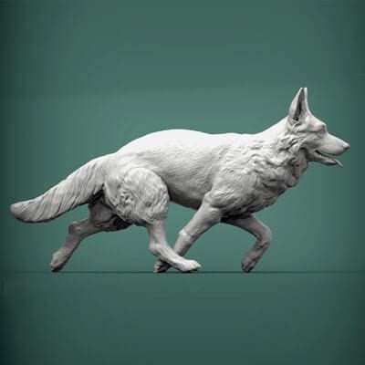 German Shepherd 3D Print Model by Alexander3dart