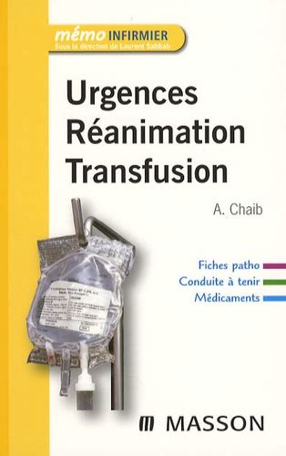 Urgences réanimation transfusion de Aurès Chaïb Poche Livre Decitre