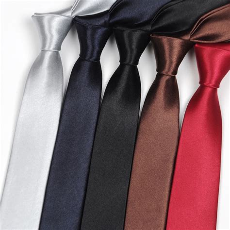 Black Tie Mens Necktie Formal Business Narrow 5cm Solid Color Neckties