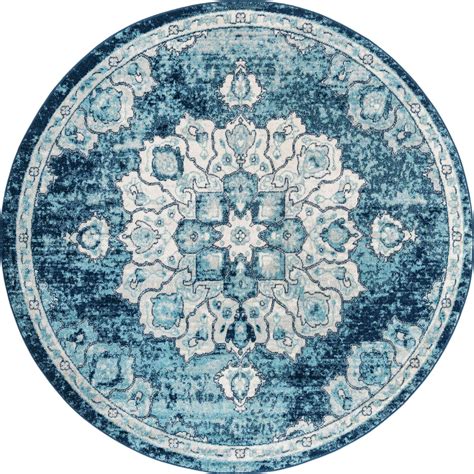 Navy Blue 7' 10 x 7' 10 Parker Round Rug | Rugs.com