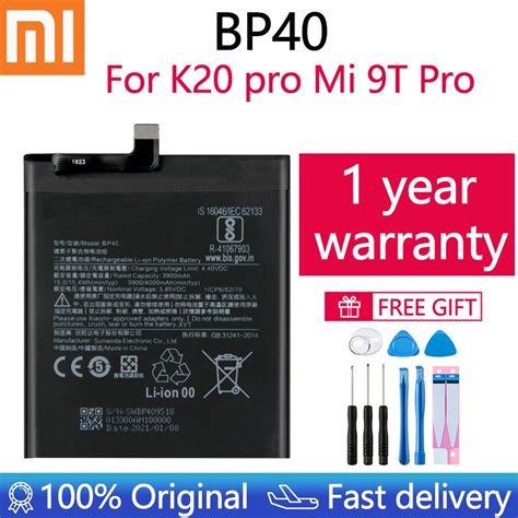 BP40 4000mAh Xiao mi Original Battery For Xiaomi Redmi K20 Pro Mi 9T ...