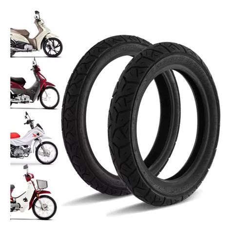 Par Pneu Moto Biz 100 110 125 Pop 100 110 Dianteiro Traseiro