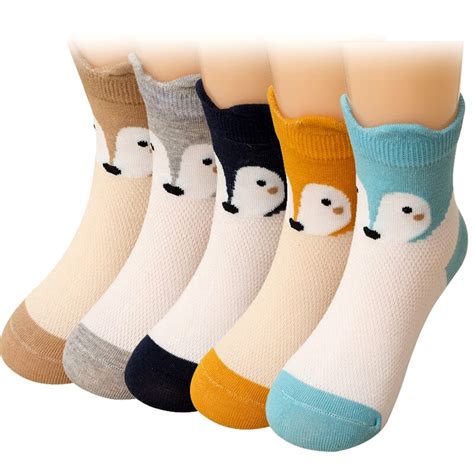 5 Pairslot Kids Socks Fox Style For Boys Girls Children Spring Summer