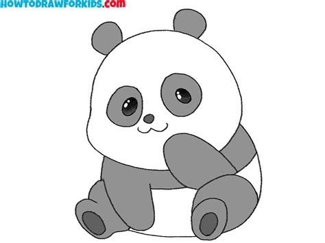 draw  realistic baby panda discovering