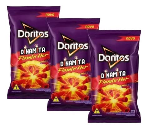 Kit 3 Salgadinho Doritos Dinamita Flamin Hot 60g Cada MercadoLivre