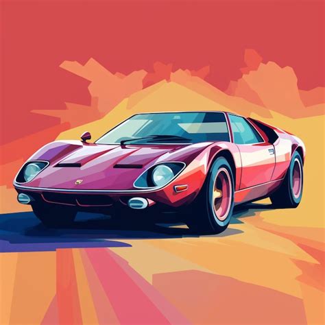 Premium Ai Image Arafed Image Of A Red Sports Car On A Colorful