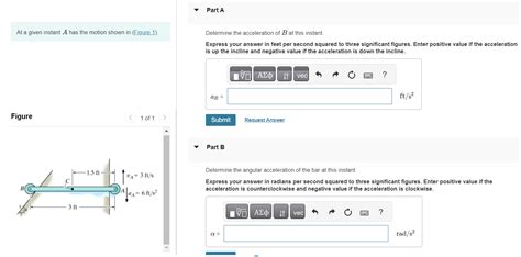 Solved At A Given Instant A Has The Motion Shown In Figure Chegg