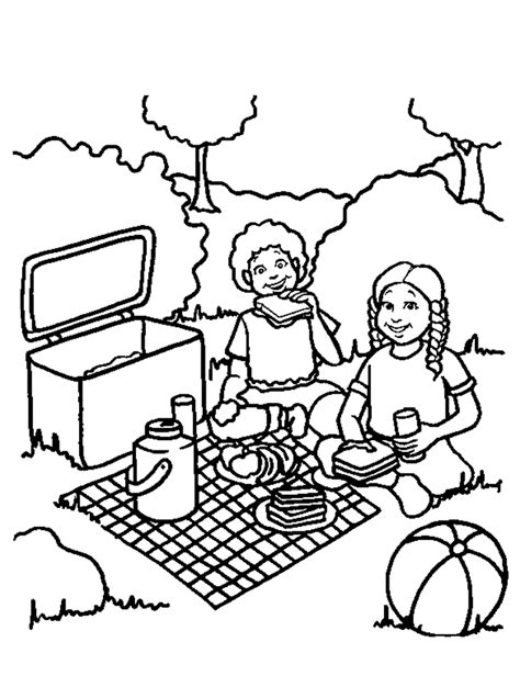 Desenho De Piquenique Para Colorir