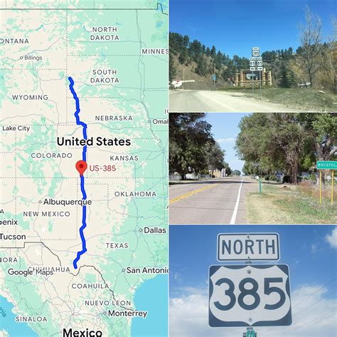 TOP - U.S. Route 385 spans roughly 1,206 miles (about 1,941 km