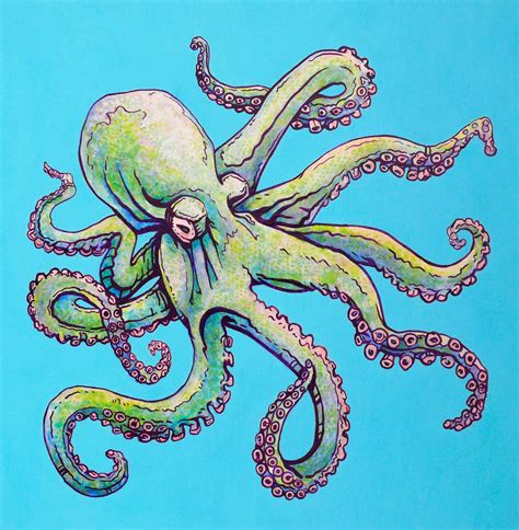 Hee 8x10 Print Octopus Art Hawaiian Octopus Tako Art Etsy