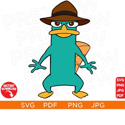 Perry The Platypus Svg Phineas And Ferb Svg Disneyland Ears Etsy