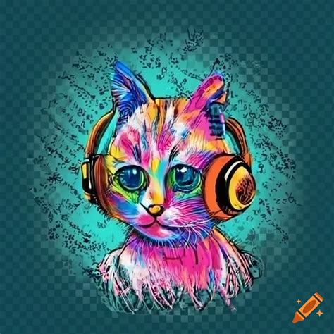 A Cat Wearing Headphones With A Transparent Background On Craiyon