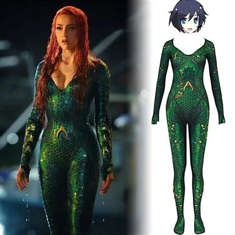 New Movie Aquaman Mera Atlanna Cosplay Costume Of Wman D Jumpsuits