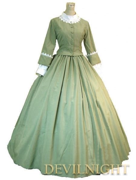 Green Classic Elegant Victorian Day Costume Dress Plus Size Victorian