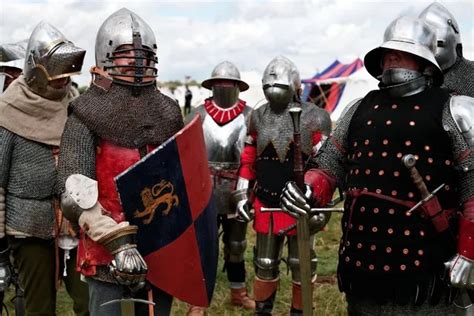 Reenactment Of The Battle Of Agincourt In Northern France