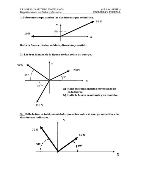 Ejercicos De Vectores Pdf Vector Euclidiano Fuerza