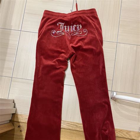 Wine Red Juicy Couture Tracksuit Bottoms In Great Depop