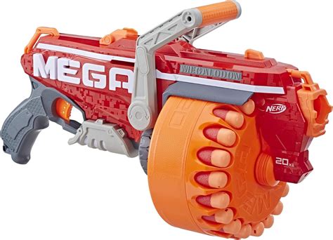 Nerf N Strike Mega - Hasbro Megalodon Nerf N-Strike Mega Toy Blaster with 20 Official Nerf ...