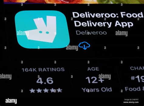 Deliveroo App Icon And Brand Logo Online Food Delivery Company Stock