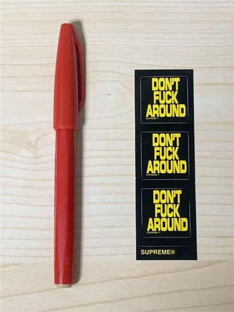 Yahoo オークション Supreme 22FW Don t Fuck Around Tee Sticker Bl