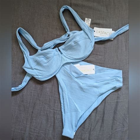 L Space Swim Lspace Camellia Court Bikini Set Sky Blue Poshmark