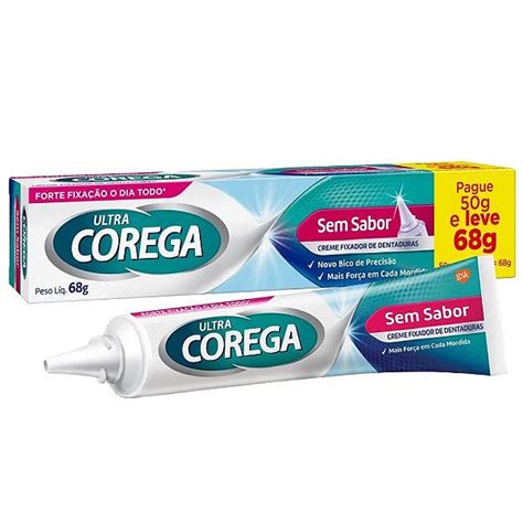 Creme Fixador De Dentadura Corega Ultra Sem Sabor 68g Resilifarma