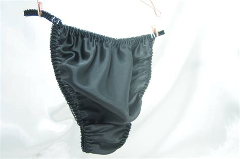 All Black Silky Soft Silky Shiny Wetlook String Bikini Sissy Etsy