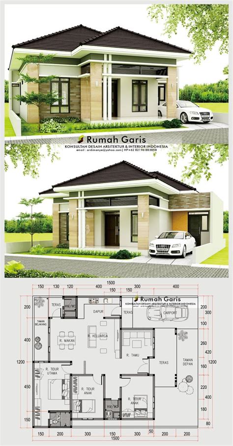 Denah Rumah Minimalis 1 Lantai Type 100