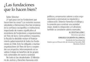 ESE Business School Carta al Director diario El Mercurio Y qué pasa