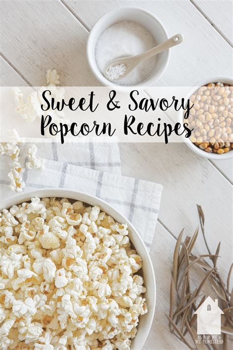 Sweet & Savory Popcorn Recipes - As For Me and My Homestead