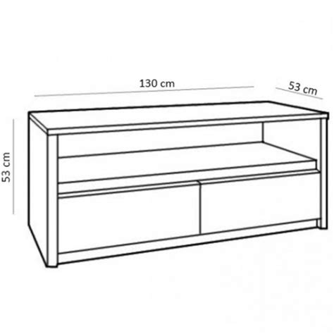 Montana TV Stalak 2 Ladice 1 Otvor 130x53x53 Cm Tamni Hrast Emmezeta