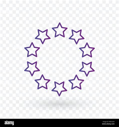 Lineare Score Sterne Im Kreis Lineare Symbol Vector Illustration