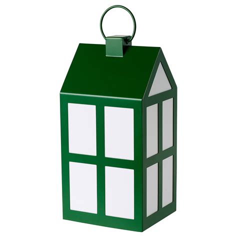 STRÅLA LED decorative table lamp house battery-operated/green 28 cm ...