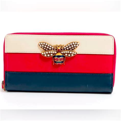 Gucci Queen Margaret Leather Tri Color Zip Around Wal Gem