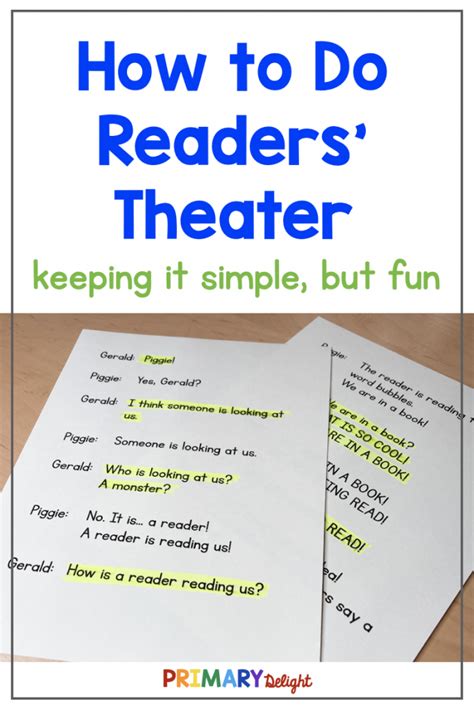 How To Do Readers Theater Keeping It Simple But Fun Primary Delight