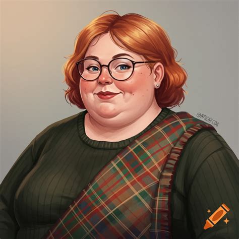 Large Woman With Strawberry Blonde Hair And Glasses On Craiyon