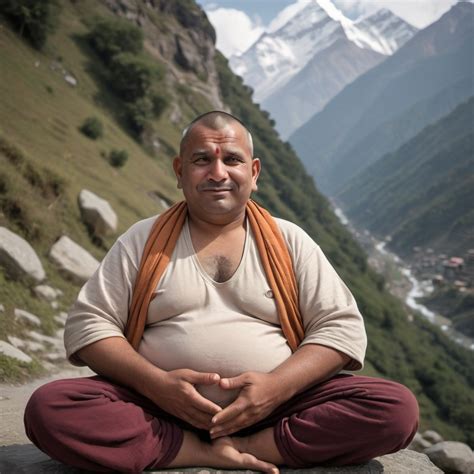 relaxed yogi   himalayas realistic photograph