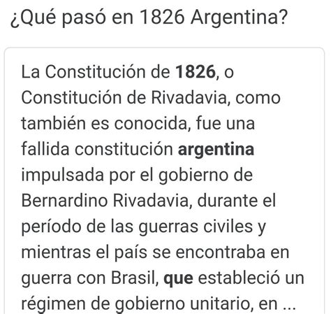 Qué fue lo mas importante que sucedió en el año 1826 en Argentina