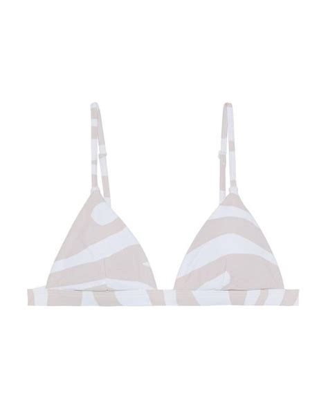 Onia Synthetic Danni Zebra Print Triangle Bikini Top In Pink Lyst