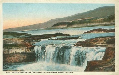 Old Postcard of Celilo Falls before it was submerged by Bonneville Dam ...