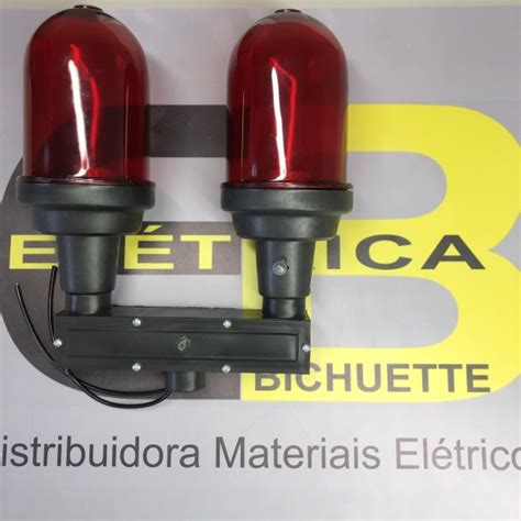 SINALIZADOR DE TOPO DUPLO FOTOCELULA RUBI Elétrica Bichuette