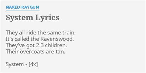 System Lyrics By Naked Raygun They All Ride The