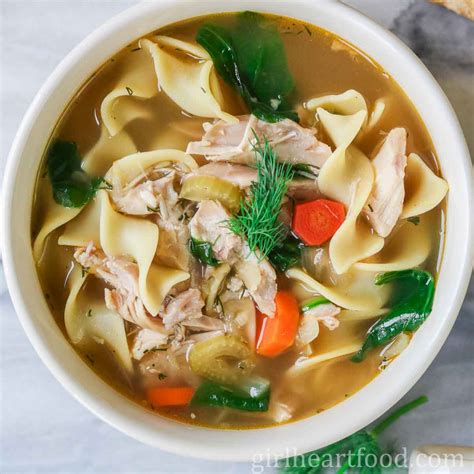 Homemade Chicken Soup With Spinach And Dill Girl Heart Food®