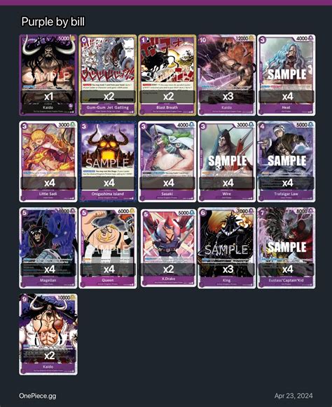 Purple by bill One Piece Card Game Deck | One Piece Card Game